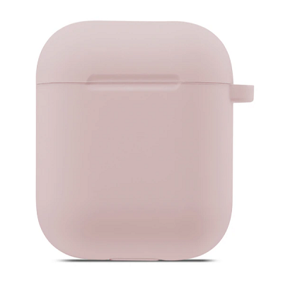 Силиконовый чехол для наушников Silicone Case светло-розовый для Apple AirPods 1/2 - фото 1 - id-p210296068
