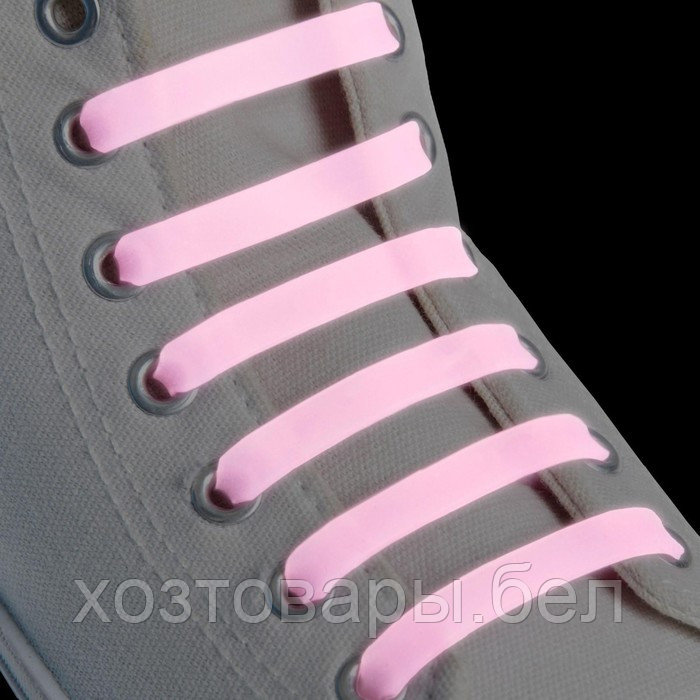 Набор шнурков силикон 6шт с плоск сеч светящ в темн 13мм 9см розовые - фото 5 - id-p210300545