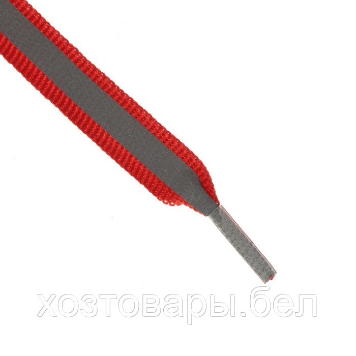 Шнурки с плоск сечением со светоотраж полосой 10мм 70см (пара) красные - фото 3 - id-p210300547
