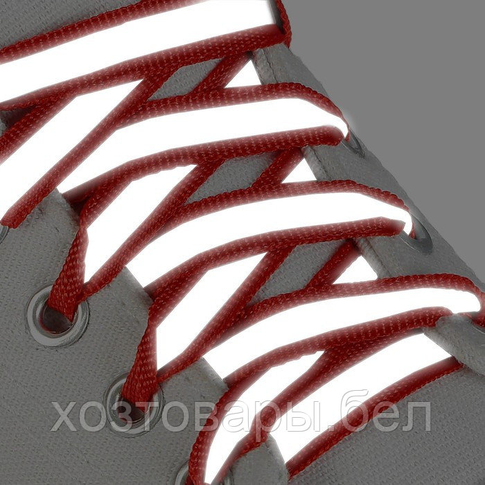 Шнурки с плоск сечением со светоотраж полосой 10мм 70см (пара) красные - фото 5 - id-p210300547