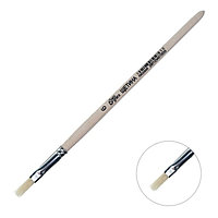 Кисть Щетина плоская № 6 (d-6 мм L-14 мм) ручка дерево Calligrata