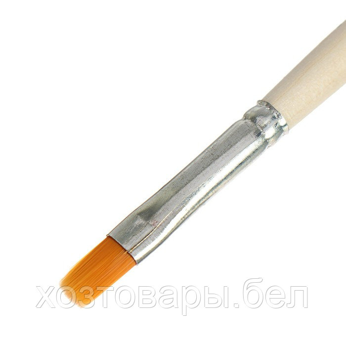 Кисть Синтетика Плоская № 6 (d-6 мм L-10 мм) ручка дерево Calligrata - фото 2 - id-p210300562