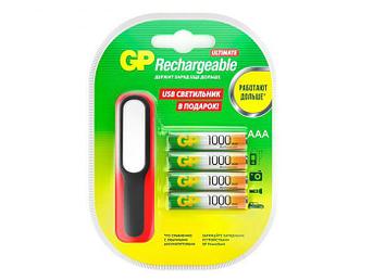 Аккумулятор AAA - GP 930mAh + LED светильник 100AAAHC/USBLED-2CR4 40/240 (4 штуки)