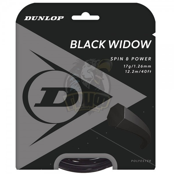 Струна теннисная Dunlop Black Widow 1.26/12.2 м (черный) (арт. 624850) - фото 1 - id-p210303416