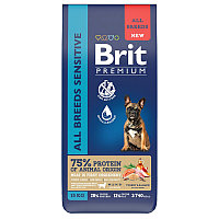 Brit Premium Sensitive All Breed Dog (лосось и индейка), 15 кг