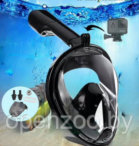 ХИТ ЦЕНА Маска для снорклинга (плавание под поверхностью воды) FREEBREATH с креплением для экшн камеры и