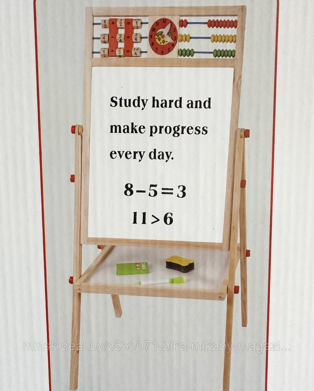 Магнитно-маркерная доска растущая, мольберт для рисования со счетами, арт. 808-1 - фото 3 - id-p210296089