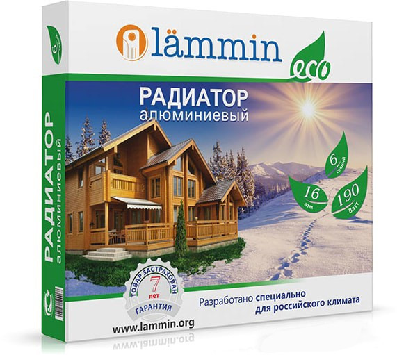 Алюминиевый радиатор Lammin ECO 500/100, 6 секций - фото 2 - id-p210313975