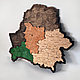 Деревянная карта Беларуси (области и районы) №15 (размер 63*55 см), фото 2