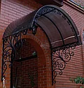 Козырек из металла с элементами ковки, с поликарбонатом, синий, фото 4