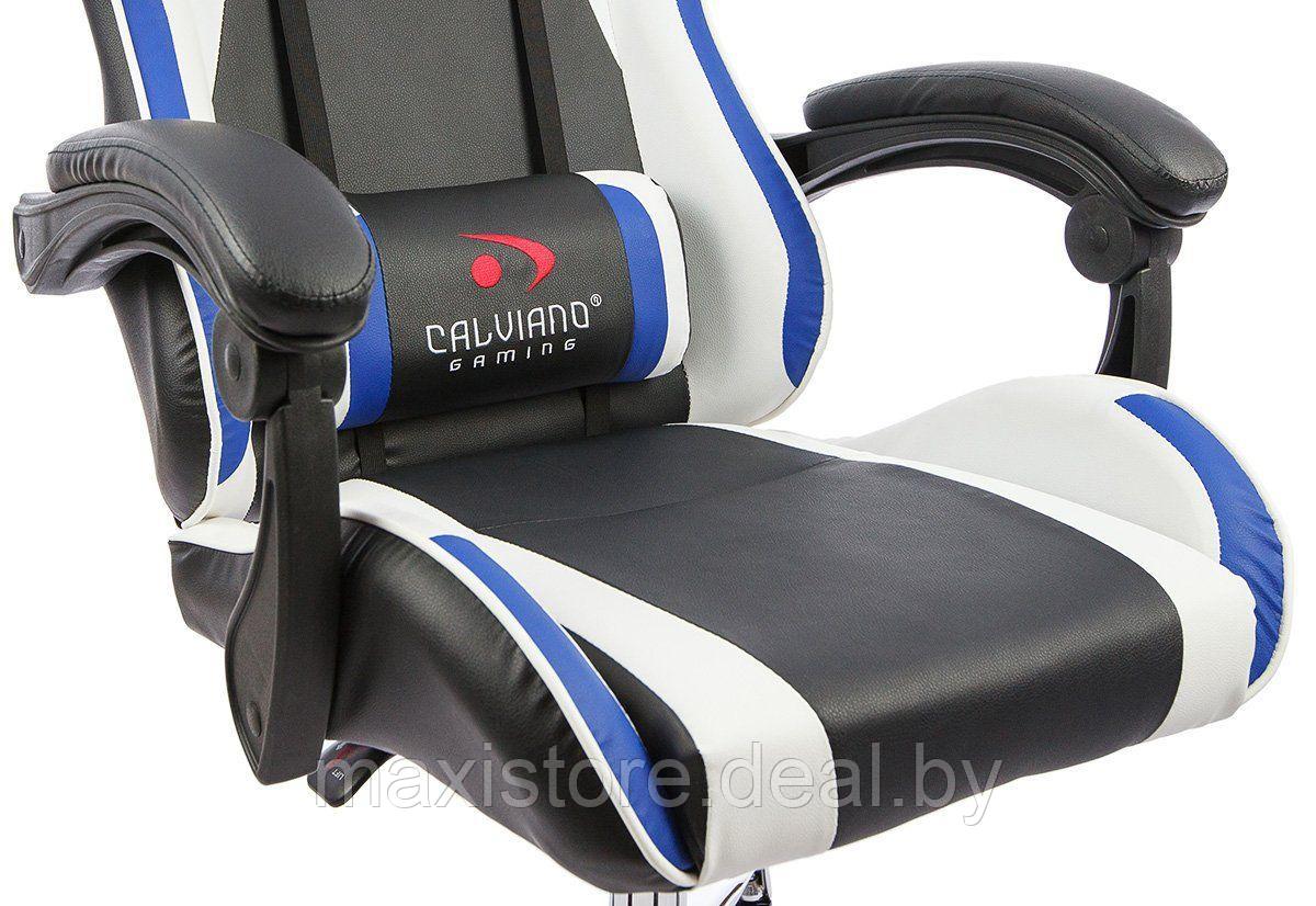 Вибромассажное кресло Calviano ASTI ULTIMATO черный-белый-синий - фото 5 - id-p210315406