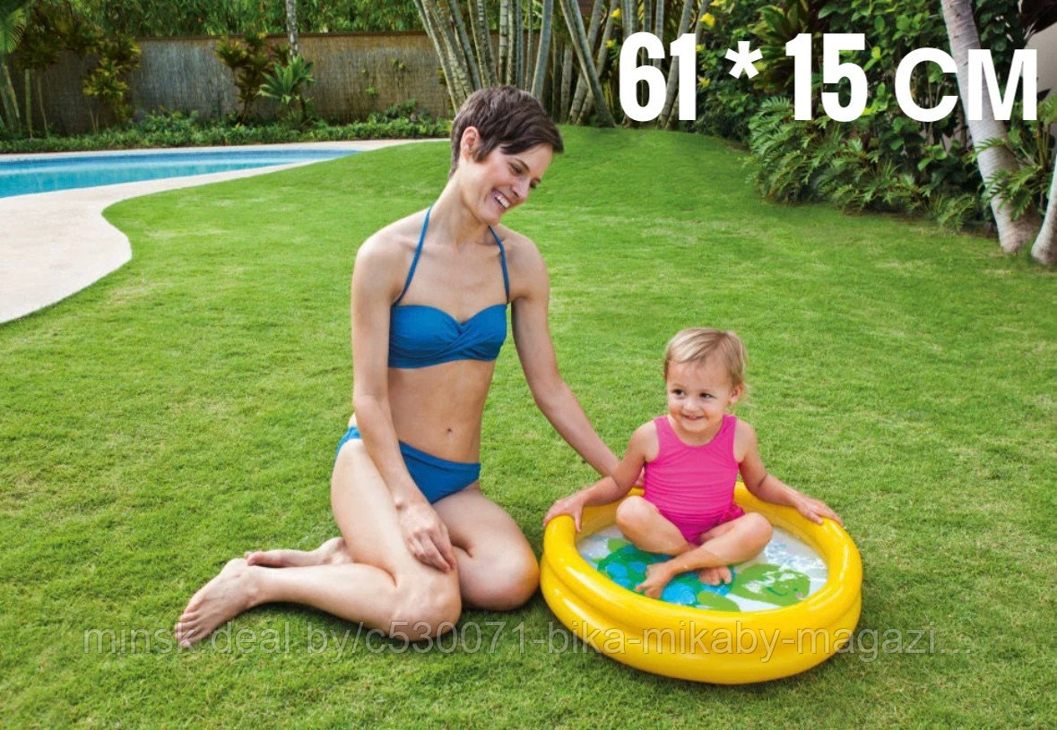 Детский надувной бассейн (61 см х 15 см) INTEX, цвет МИКС (желтый, сиреневый), арт. 59409 - фото 1 - id-p209923444