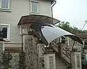 Козырек из металла с монолитным поликарбонатом, красный, фото 10