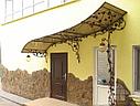 Металлический козырек с поликарбонатом, красный, фото 8