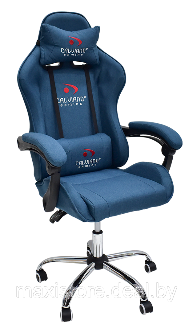 Вибромассажное кресло Calviano ASTI ULTIMATO fabric синий - фото 1 - id-p210316255
