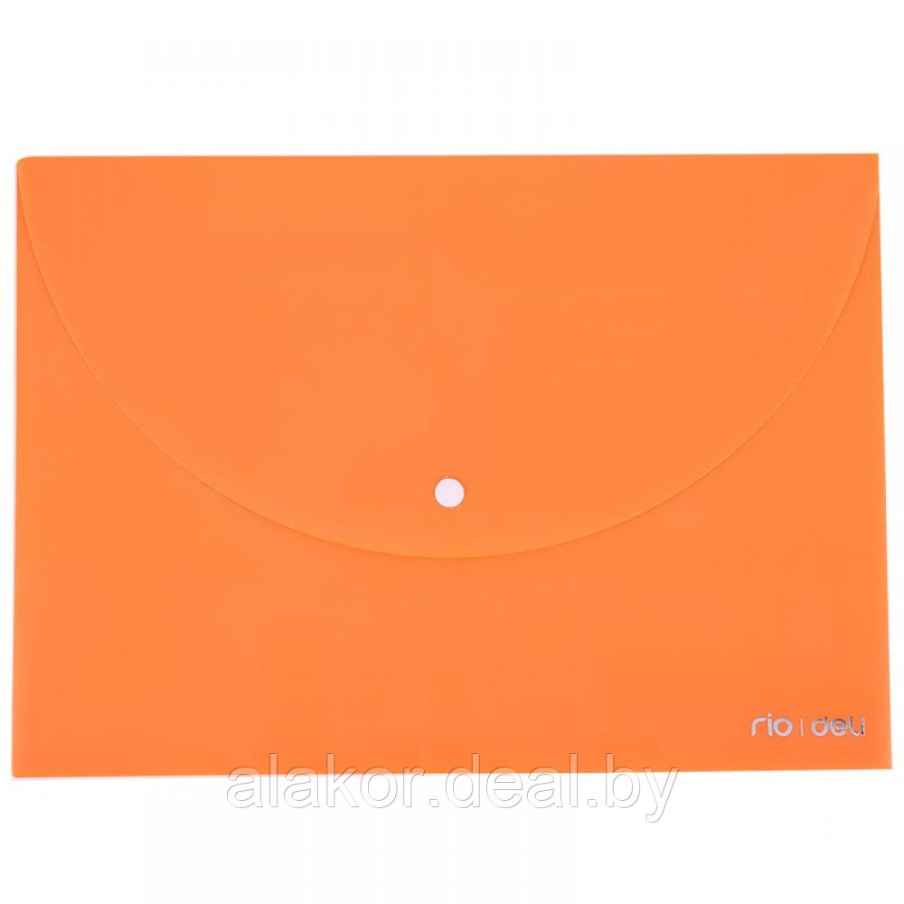 Папка-конверт на кнопке Deli, A4, 180мкм, голубая, желтая, оранжевая, розовая, салатовая - фото 2 - id-p210316324