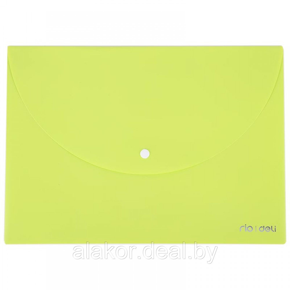 Папка-конверт на кнопке Deli, A4, 180мкм, голубая, желтая, оранжевая, розовая, салатовая - фото 4 - id-p210316324