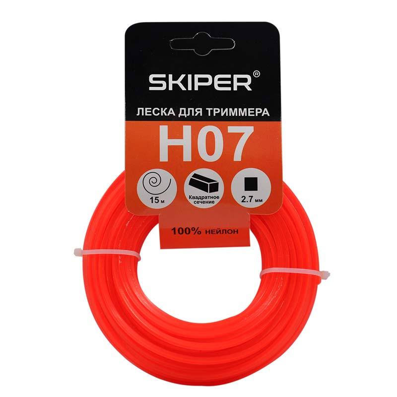 Леска SKIPER H07 (ф 2.7 мм х 15 м квадратн. сеч., оранж., в уп. 40 шт.)