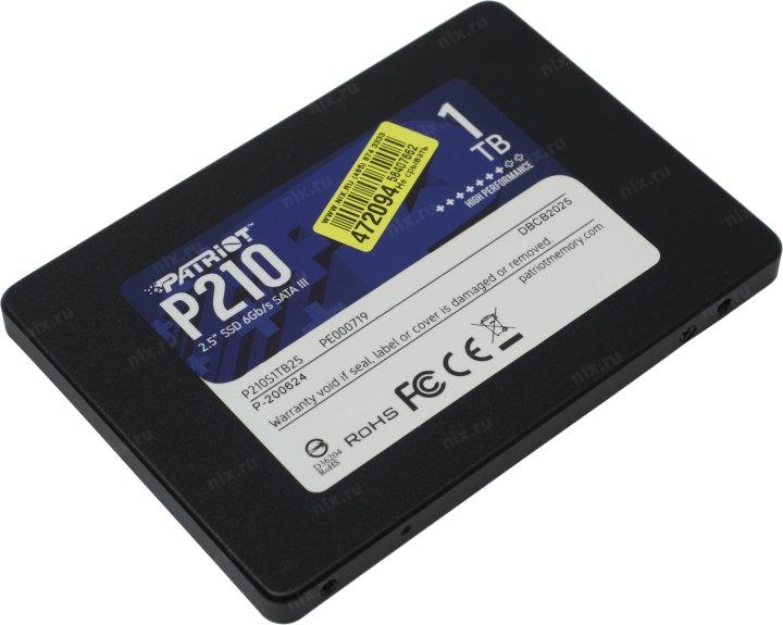 SSD 1 Tb SATA 6Gb/s Patriot P210 P210S1TB25 2.5" - фото 1 - id-p210320589