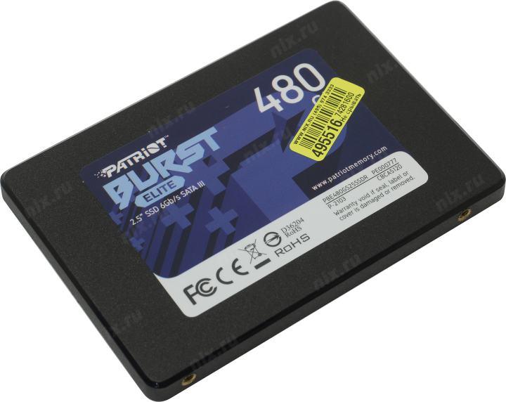 SSD 480 Gb SATA 6Gb/s Patriot Burst Elite PBE480GS25SSDR 2.5" - фото 1 - id-p210320592