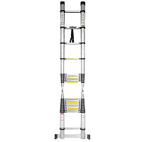 Лестница-стремянка телескопическая алюм. бытовая 3.1+3.1м (10+10 ступ.) Forsage F-UP310-M
