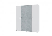 Шкаф четырехстворчатый 1600 - 4 варианта наполнения (белый/белый, бетон)