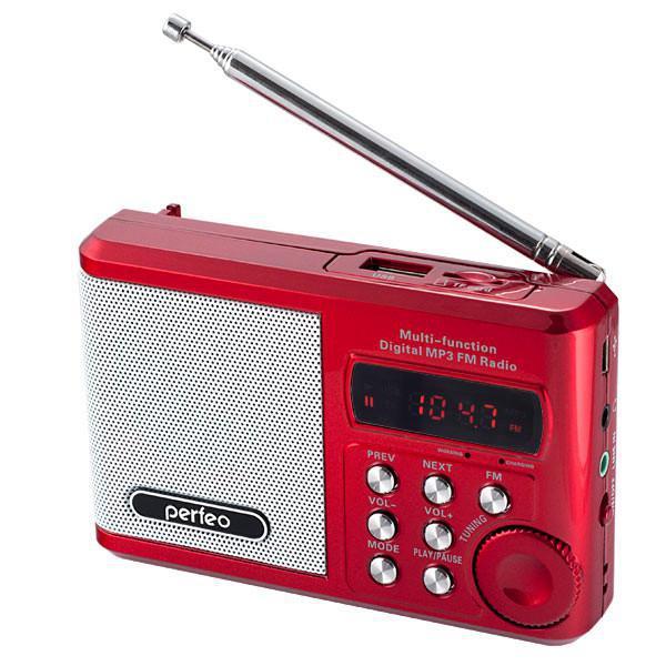 Портативный радиоприемник Perfeo PF-SV922RED красный цифровой приемник - фото 1 - id-p210303164