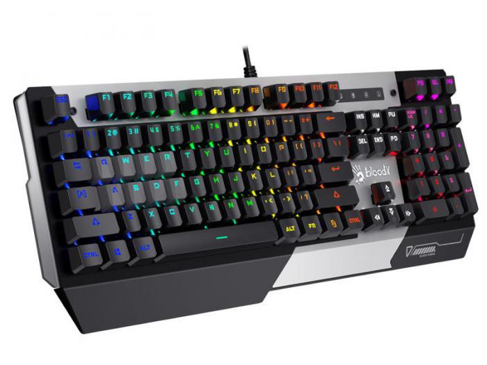 Игровая механическая клавиатура с подсветкой для пк компьютера A4Tech Bloody B865N проводная usb - фото 1 - id-p209928169