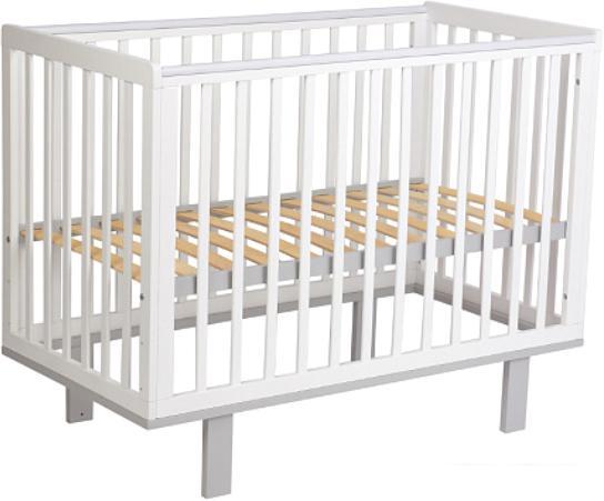 Классическая детская кроватка Polini Kids Simple 340 (белый/серый) - фото 1 - id-p210111924