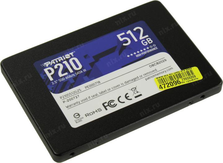 SSD 512 Gb SATA 6Gb/s Patriot P210 P210S512G25 2.5"