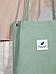 Сумка шоппер женская хозяйственная вельветовая пакет с карманами застежкой через плечо зеленая, фото 5