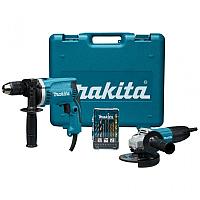 Набор инструмента Makita (Ударная дрель Makita HP1631 + Угловая шлифмашина Makita GA5030R) (DK0050X1)