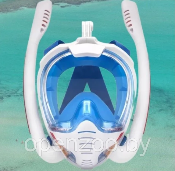 New Маска для снорклинга с двумя трубками К3-Double / Полнолицевая маска для плавания с креплением для экшн - фото 2 - id-p210328726