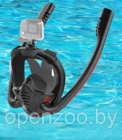 New Маска для снорклинга с двумя трубками К3-Double / Полнолицевая маска для плавания с креплением для экшн - фото 1 - id-p210304120