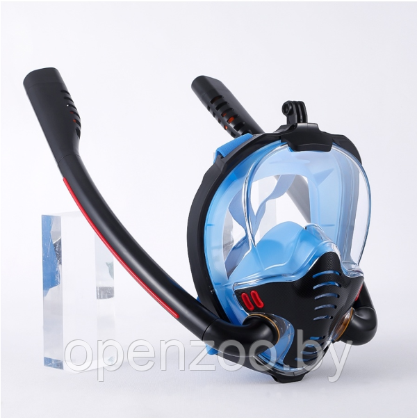New Маска для снорклинга с двумя трубками К3-Double / Полнолицевая маска для плавания с креплением для экшн - фото 4 - id-p210304120