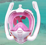 New Маска для снорклинга с двумя трубками К3-Double / Полнолицевая маска для плавания с креплением для экшн, фото 3