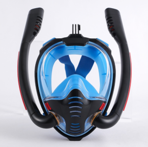 New Маска для снорклинга с двумя трубками К3-Double / Полнолицевая маска для плавания с креплением для экшн