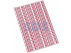 Наклейка знак электробезопасности "220 В" 10*30 мм (1шт=1лист=42наклейки) Rexant
