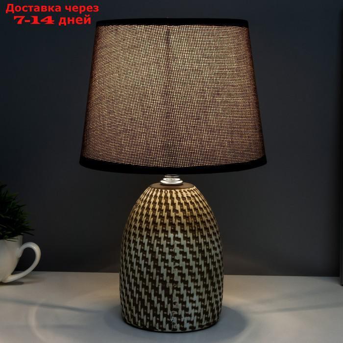 Лампа настольная с абажуром "Рабица коричневый" Е14 18х18х29 см - фото 3 - id-p210327817