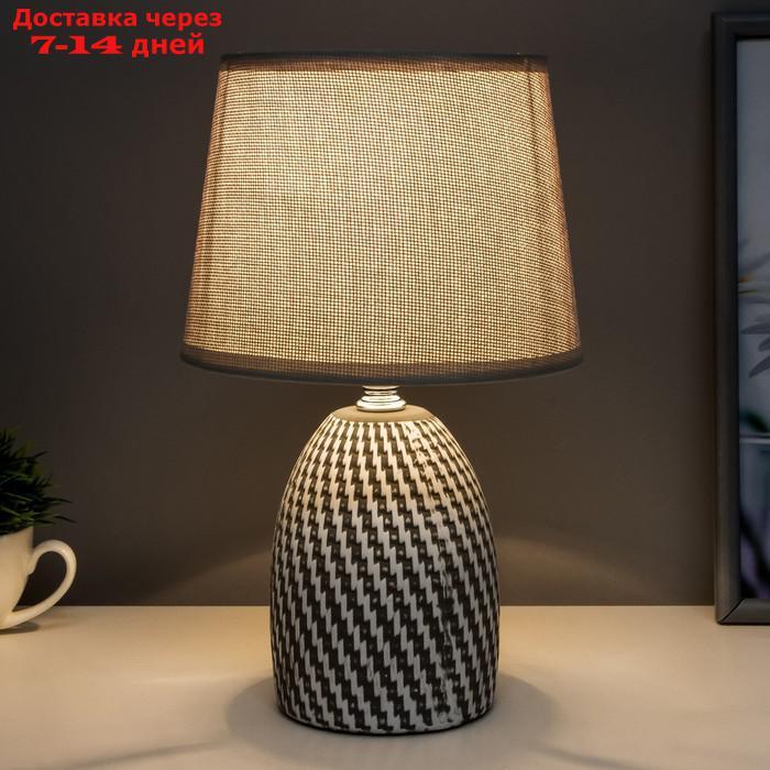 Лампа настольная с абажуром "Рабица серый" Е14 18х18х29 см - фото 3 - id-p210327824