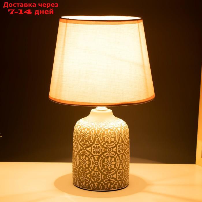 Лампа настольная с абажуром "Мандилина бежевый" Е14 18х18х29 см - фото 3 - id-p210327836