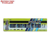 Батарейка алкалиновая Ergolux, AA, LR6-12BOX (LR6 BP-12), 1.5В, набор 12 шт.