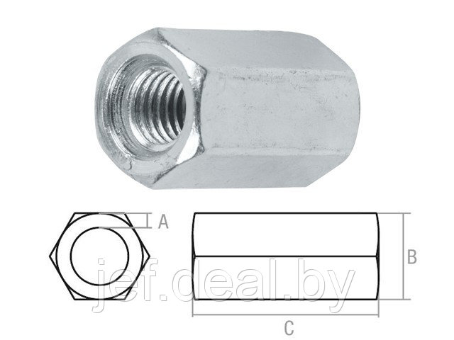 Гайка м14 удлиняющая цинк 260 шт STARFIX SM-86967-260 - фото 2 - id-p195486202