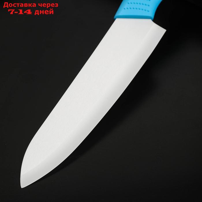 Нож керамический "Симпл", лезвие 15 см, ручка soft touch, цвет синий - фото 3 - id-p210325851
