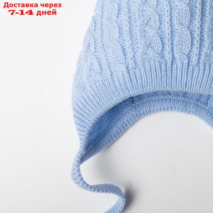 Шапка детская "МиМиМи", цвет голубой, размер 38-40 см, 1-3 месяц - фото 2 - id-p210324723