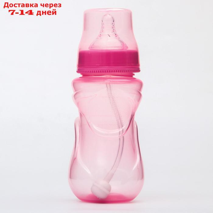 Бутылочка для кормления, широкое горло, от 6 мес., 300 мл., цвет розовый - фото 2 - id-p210324934