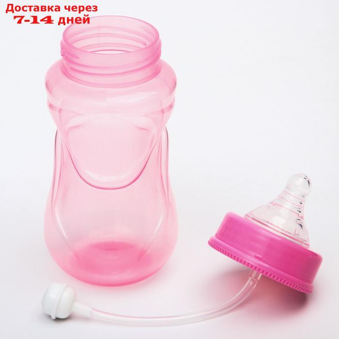 Бутылочка для кормления, широкое горло, от 6 мес., 300 мл., цвет розовый - фото 3 - id-p210324934