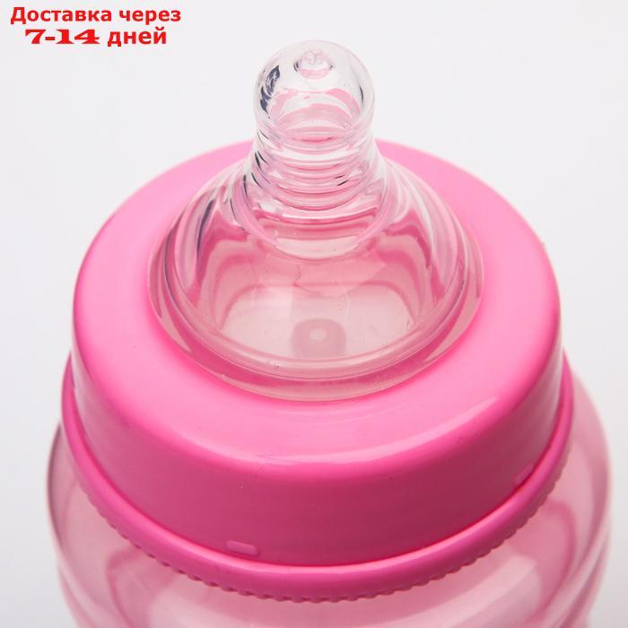 Бутылочка для кормления, широкое горло, от 6 мес., 300 мл., цвет розовый - фото 4 - id-p210324934