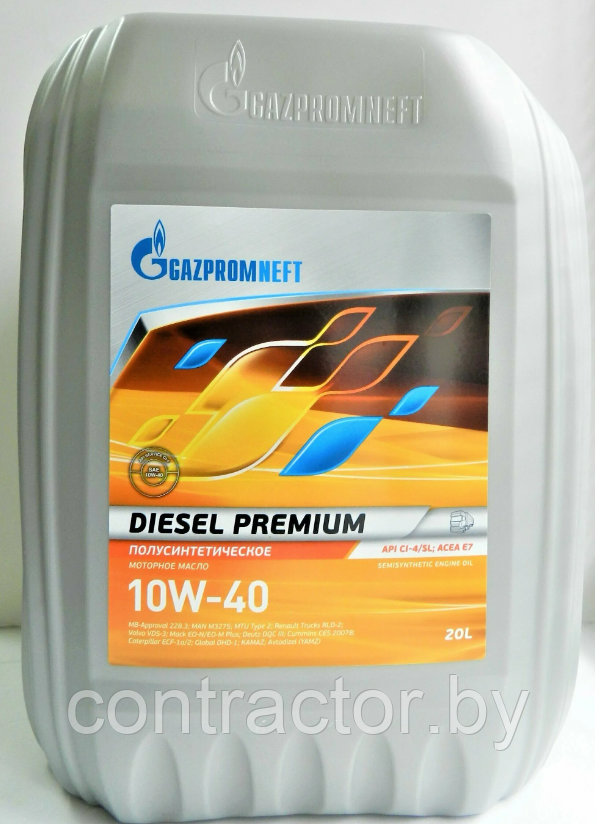 Масло моторное 10W40 Gazpromneft, Diesel Premium (20л.) SL/CI4/E7 - фото 1 - id-p198343247