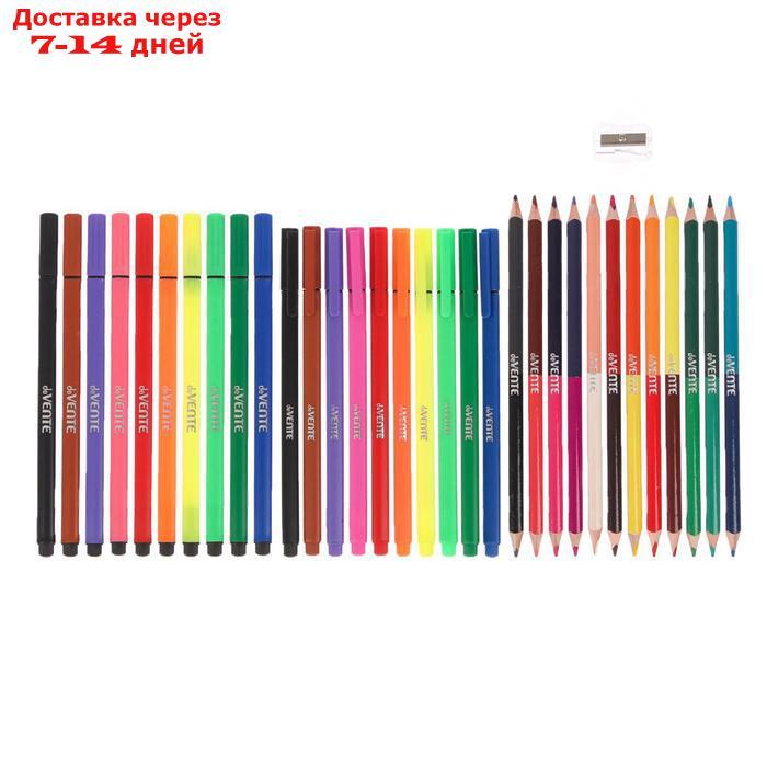 Набор для рисования подарочный "deVENTE. Trio" 33 предмета: фломастеры 10 цветов, ручки капиллярные 10 цветов, - фото 2 - id-p210325536